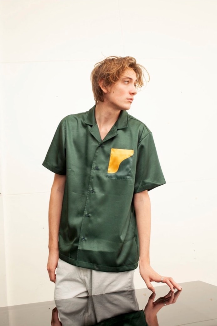 EXO Baekhyun Prive Drop Silk Shirt Green