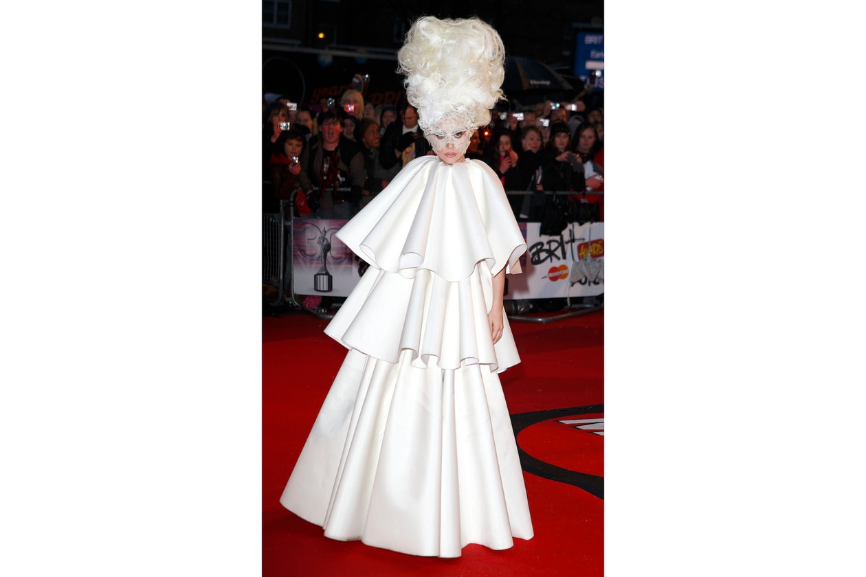 Lady Gaga's Best Fashion Looks and Outfits Grammys Oscars Meat Dress Space Egg Hair Bow