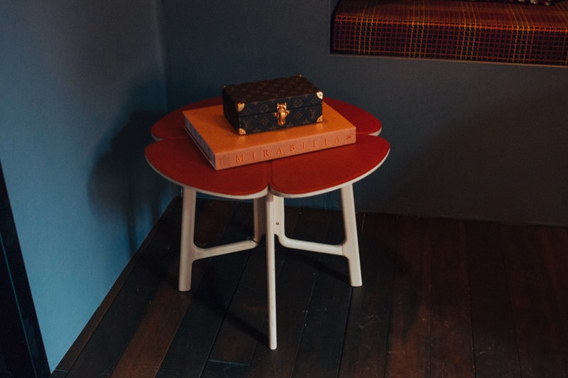 Louis Vuitton Objets Nomades Hong Kong Exhibit Table Red White Case Brown