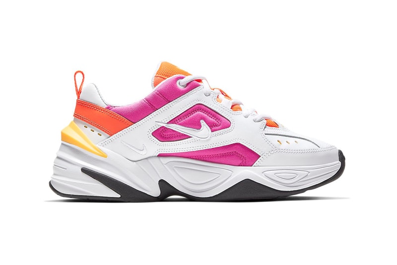 Nike M2K Tekno Pink Orange Laser Fuchsia Hyper Crimson Chunky Sneakers Trainers