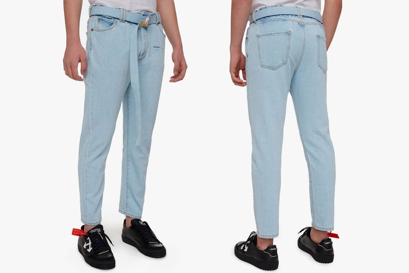 Off White Gente Roma Slim Fit Logo Denim Jeans