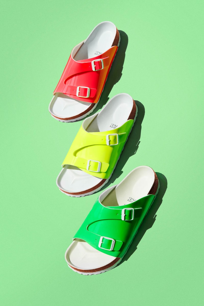 Opening Ceremony Birkenstock Sandals Pink Green Yellow