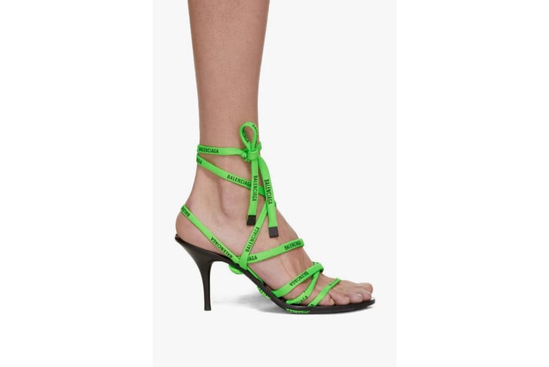 off white green heels