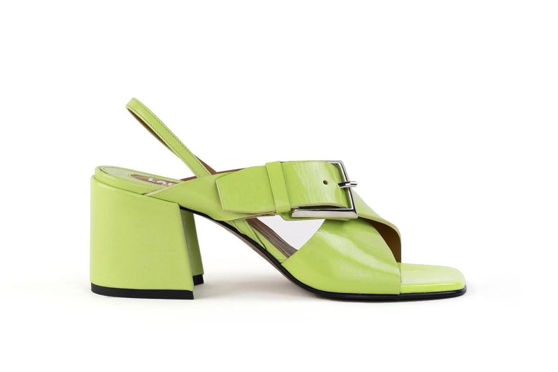 Off-White Heeled Runner Leather Sandals White Jacquemus Noli Leather Simon Miller Blackout Platform Green Prada PVC Heeled Blue