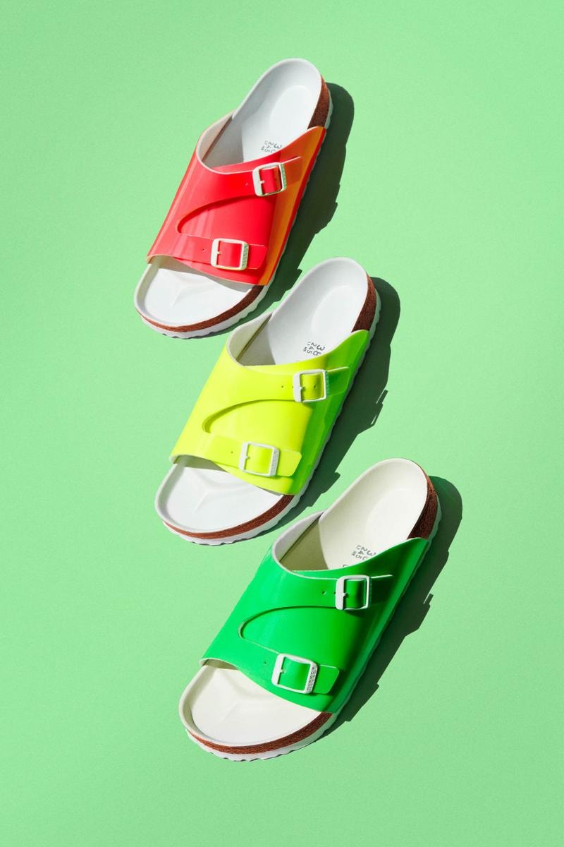 Opening Ceremony Birkenstock Sandals Pink Green Yellow