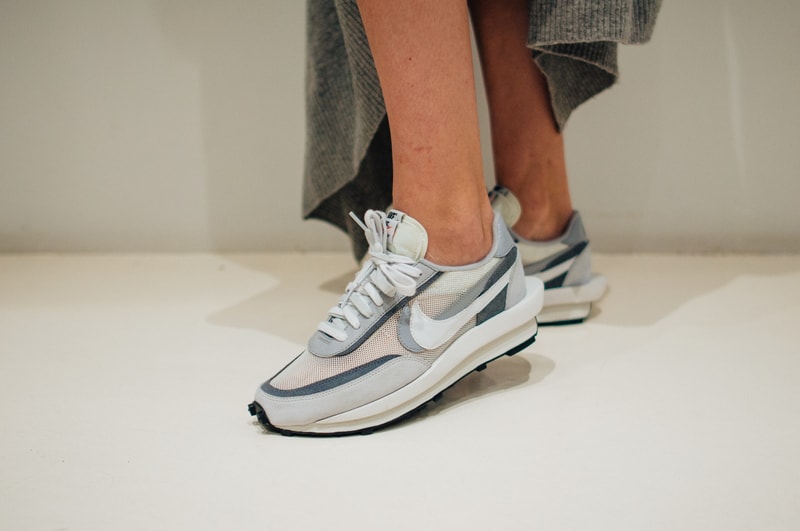 sacai x Nike LDV Waffle Daybreak Blazer Release White Grey Release Date Sneaker Shoe Drop Design First Look 