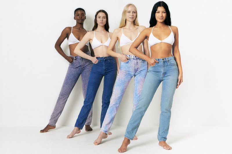 American Apparel Spring Summer 2019 Denim Collection High Waist Jean Rainbow Medium Light Wash