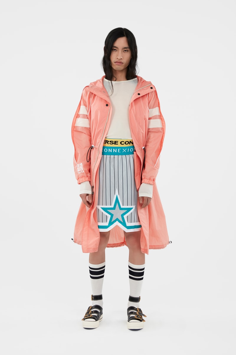 KOCHÉ x Faith Connexion x Feng Chen Wang x Converse Capsule Collection Jacket Pink Shirt White Shorts Grey Blue