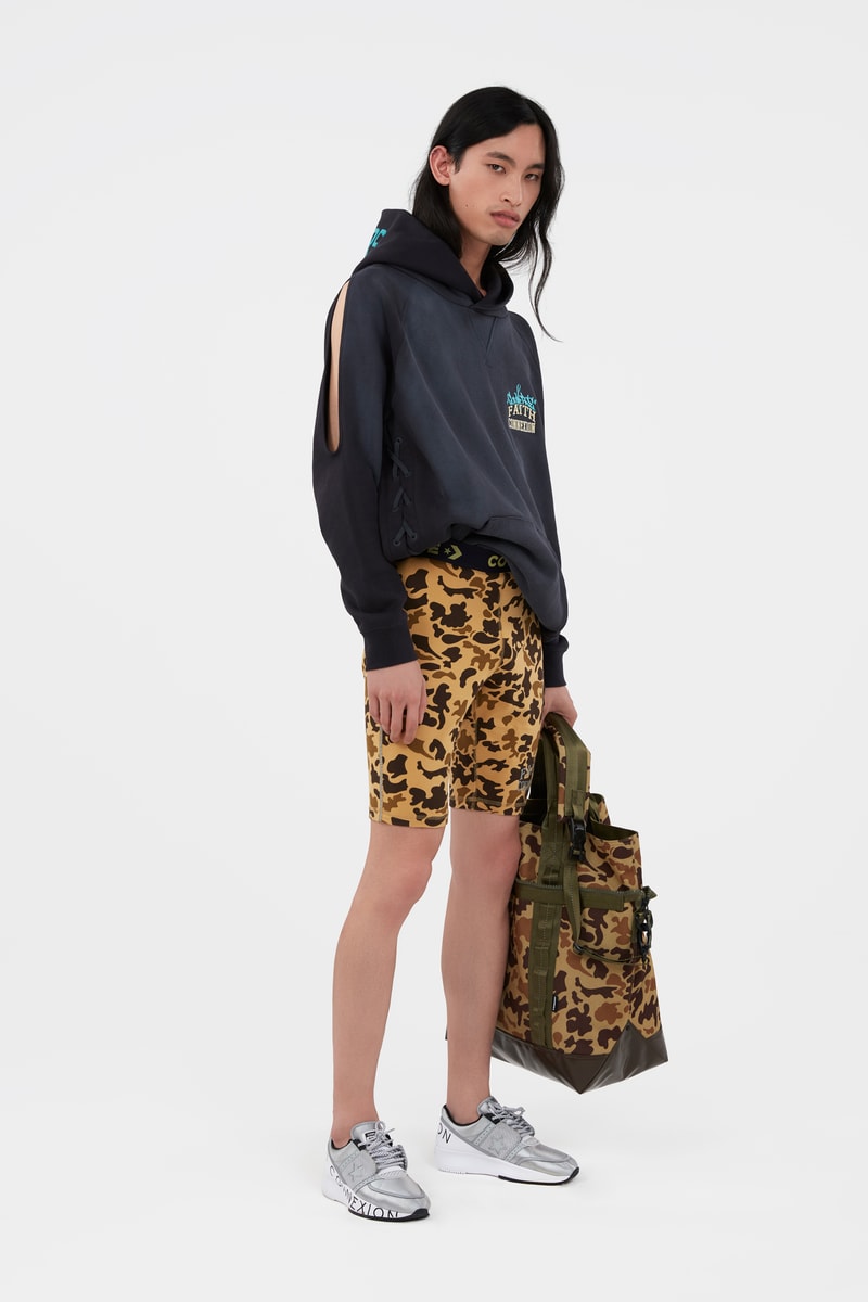 KOCHÉ x Faith Connexion x Feng Chen Wang x Converse Capsule Collection Hoodie Black Shorts Brown Black Bag Green