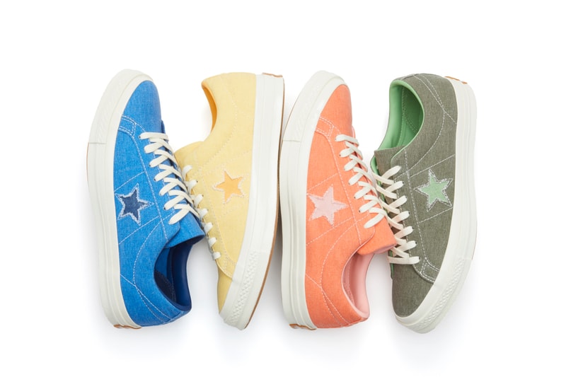 Converse One Star Spring/Summer Colorways Purple Yellow Orange Denim Blue Pastel Sneaker Shoe Footwear