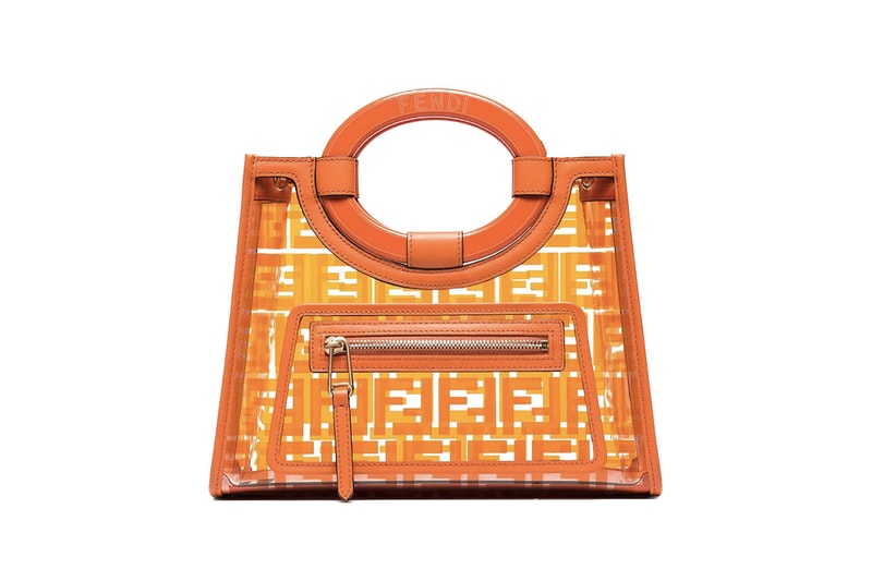 Fendi PVC Logo Monogram Bags in Orange FF Designer Purse Tote Bag Handle 