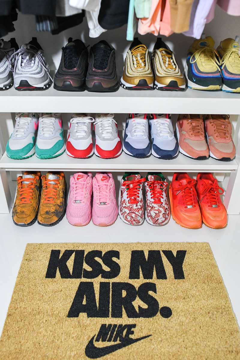 Hanna Helsø Norway Sneaker Collector Stjørdal Nike Air Jordan Sneaker Closet Shoe Footwear Shelf Hypebae Scandinavia Shoes Kicks Trainers kiss my airs rug carpet