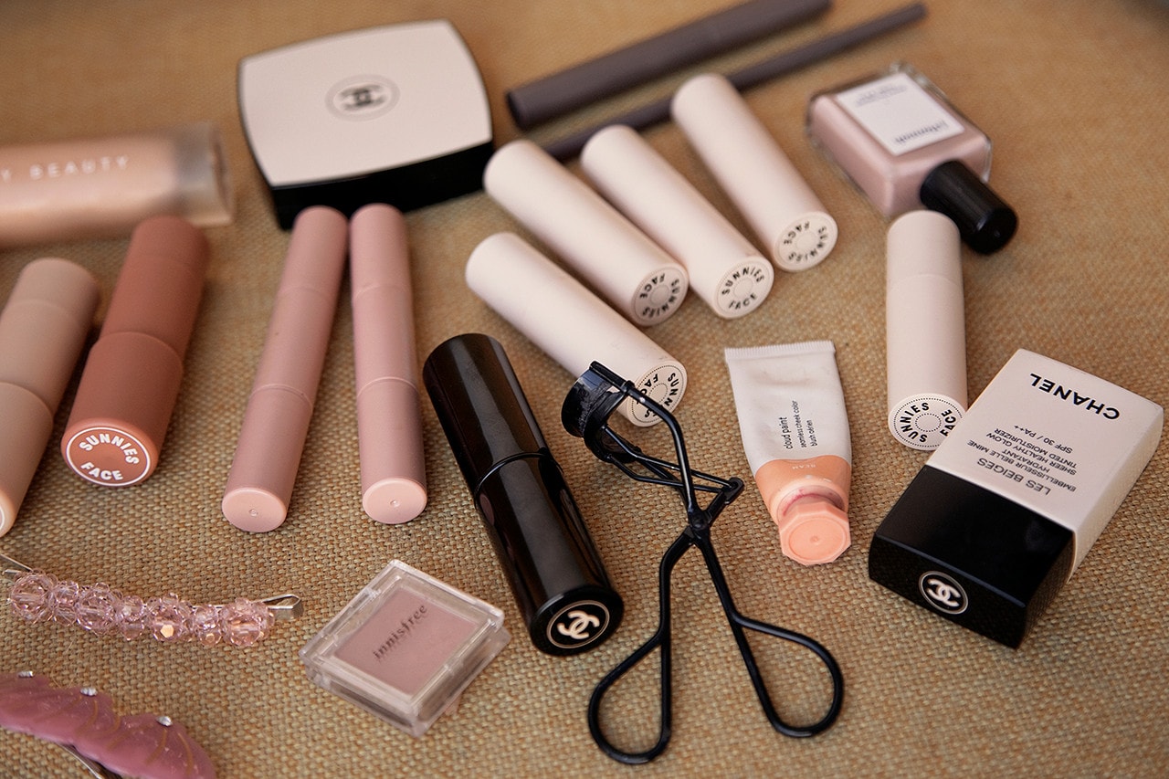 Makeup Skincare Cosmetics Haircare Products Estee Lauder Serum Living Proof Hair Volume Spray Cowshed Balm Mario Badescu Flat Lay Lifestyle Danielle Cathari