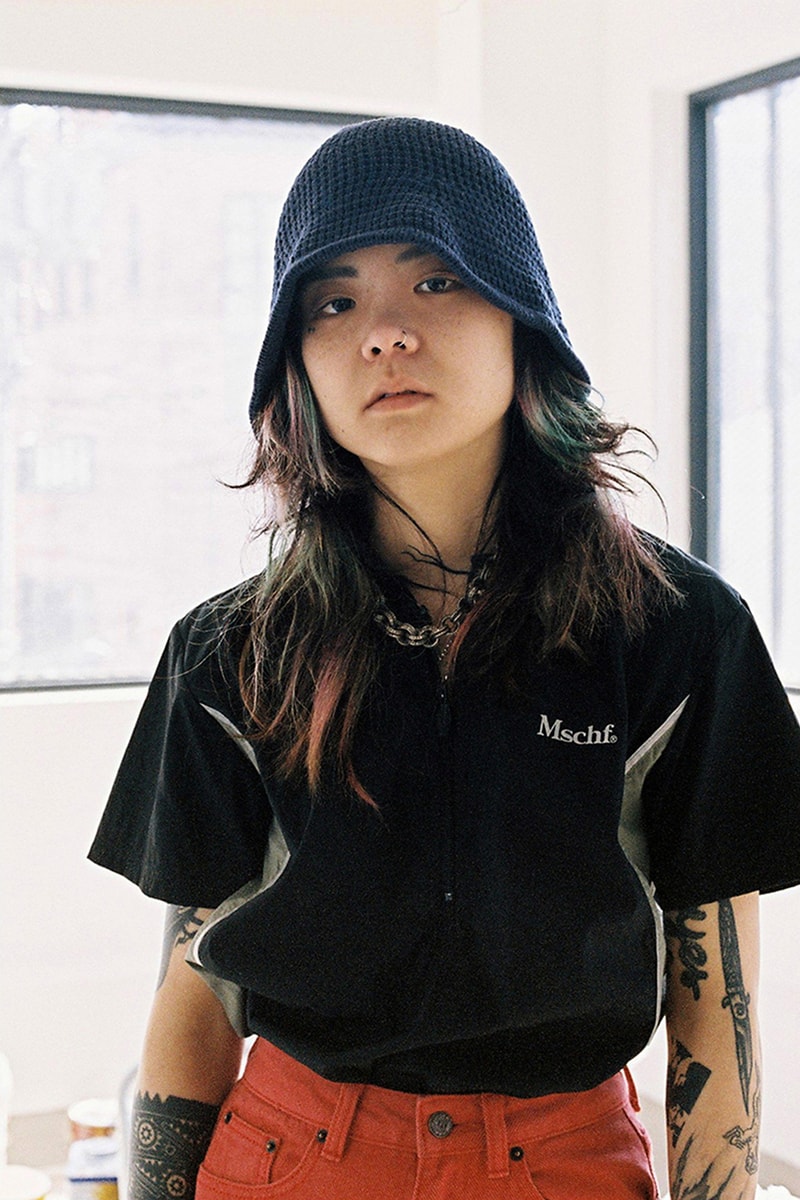 mischief spring summer 2019 ss19 korean streetwear k-fashion lookbooks dad caps blazers backpacks graphic tees
