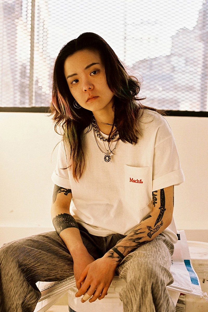 mischief spring summer 2019 ss19 korean streetwear k-fashion lookbooks dad caps blazers backpacks graphic tees