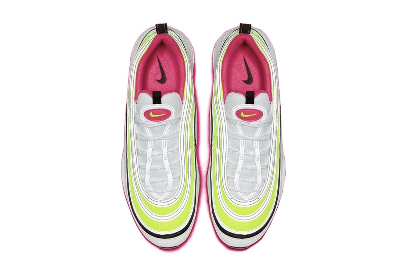 Nike Air Max 97 "Rush Pink/Volt" Neon Sneaker Shoe Release Spring Summer Shoe 