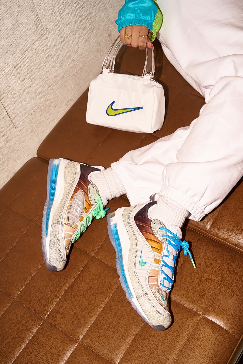 Nike Gaby Seranno Gabrielle Air Max 98 La Mezcla Editorial Frankie Collective Vintage Rework Windbreaker Swoosh Sara Gourlay Bag