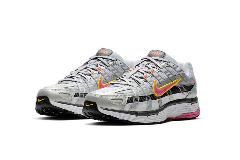 Nike P-6000 Fuchsia Pink and Navy Blue White Grey Dad Shoe Sneaker Trainer Chunky Retro Shoe