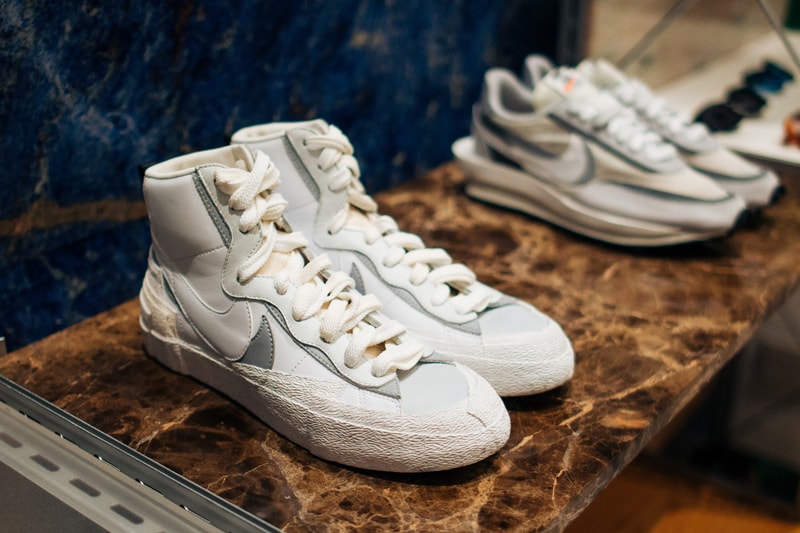 sacai x Nike LDV Waffle Daybreak Blazer Release White Grey Release Date Sneaker Shoe Drop Design First Look 