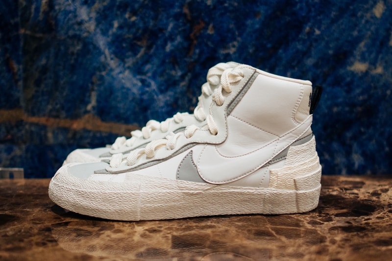 sacai x Nike LDV Waffle Daybreak Blazer Release White Grey Release Date Sneaker Shoe Drop Design First Look 