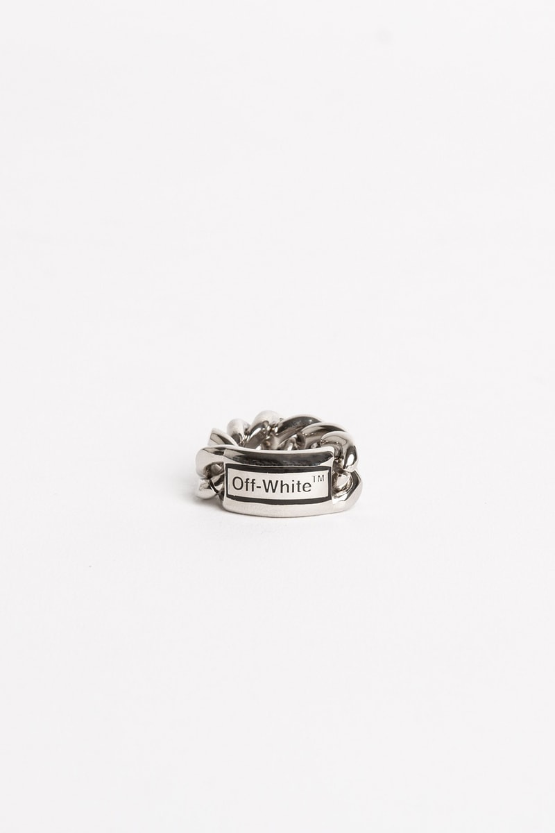 Off White Jewelry Collection Chain Ring Silver