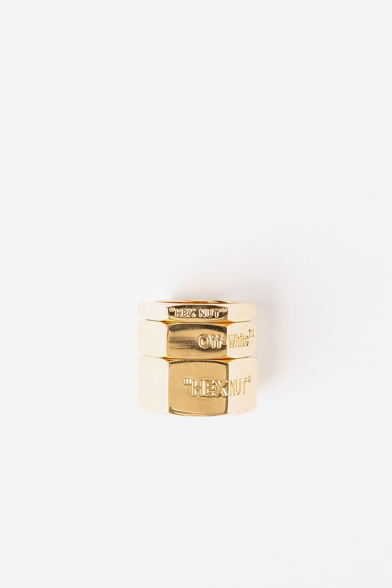 Off White Jewelry Collection Logo Rings Gold