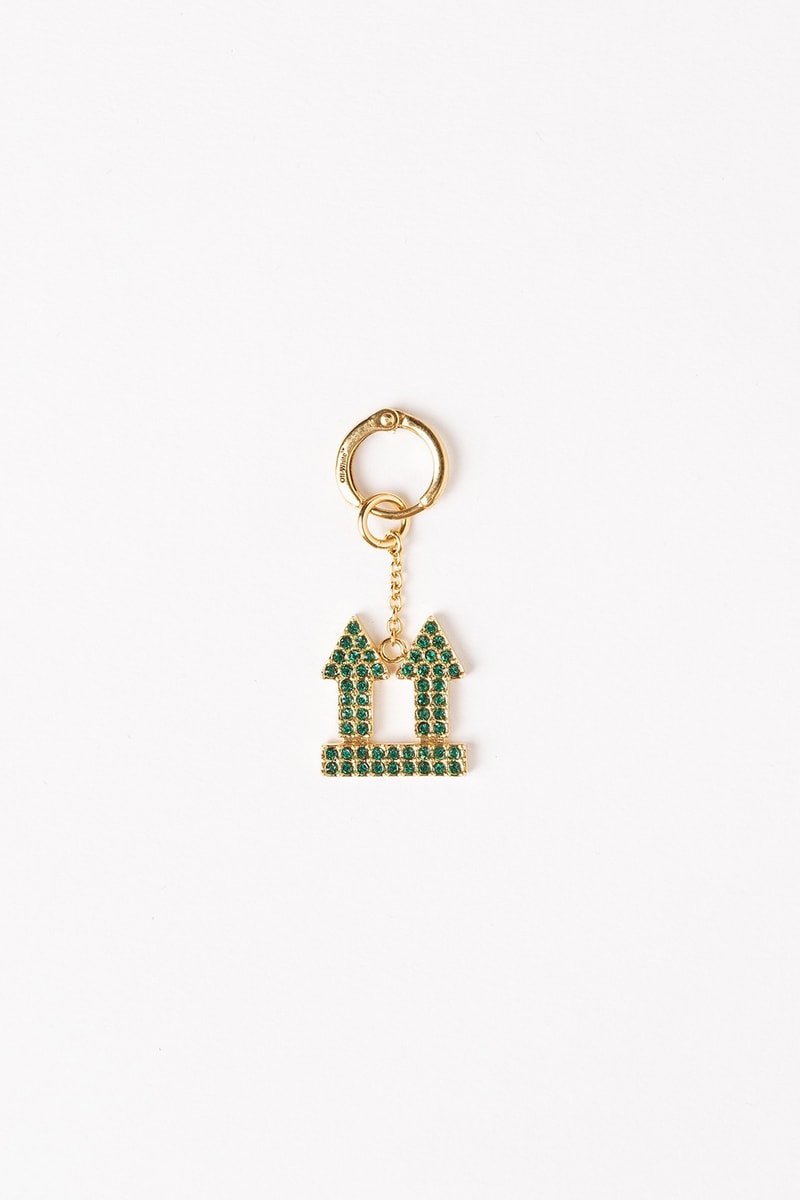 Off White Jewelry Collection Arrows Keychain Green Gold