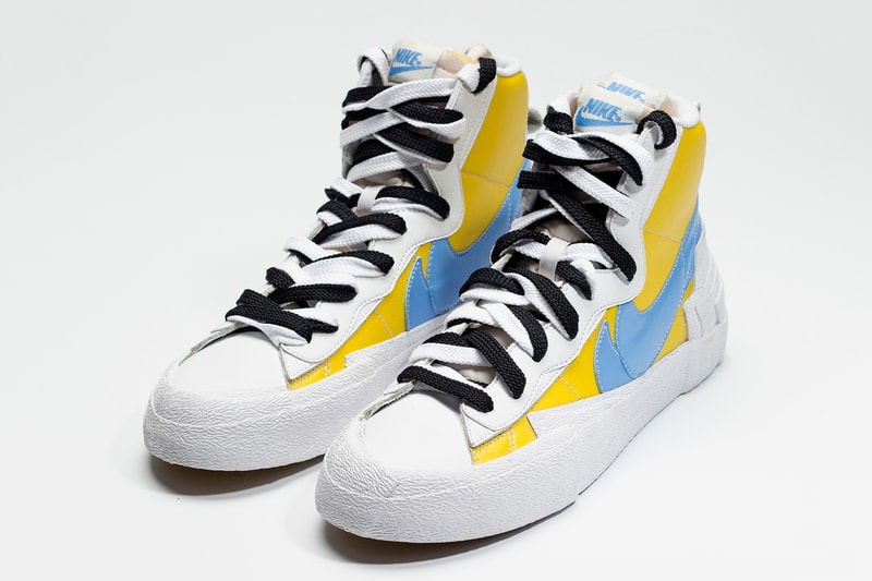 sacai Nike Blazer Yellow Baby Blue Release Info First Look