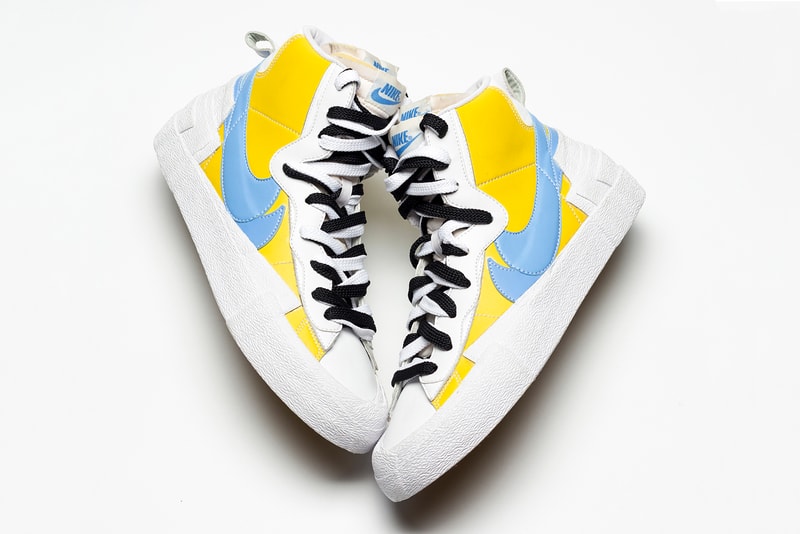 sacai Nike Blazer Yellow Baby Blue Release Info First Look