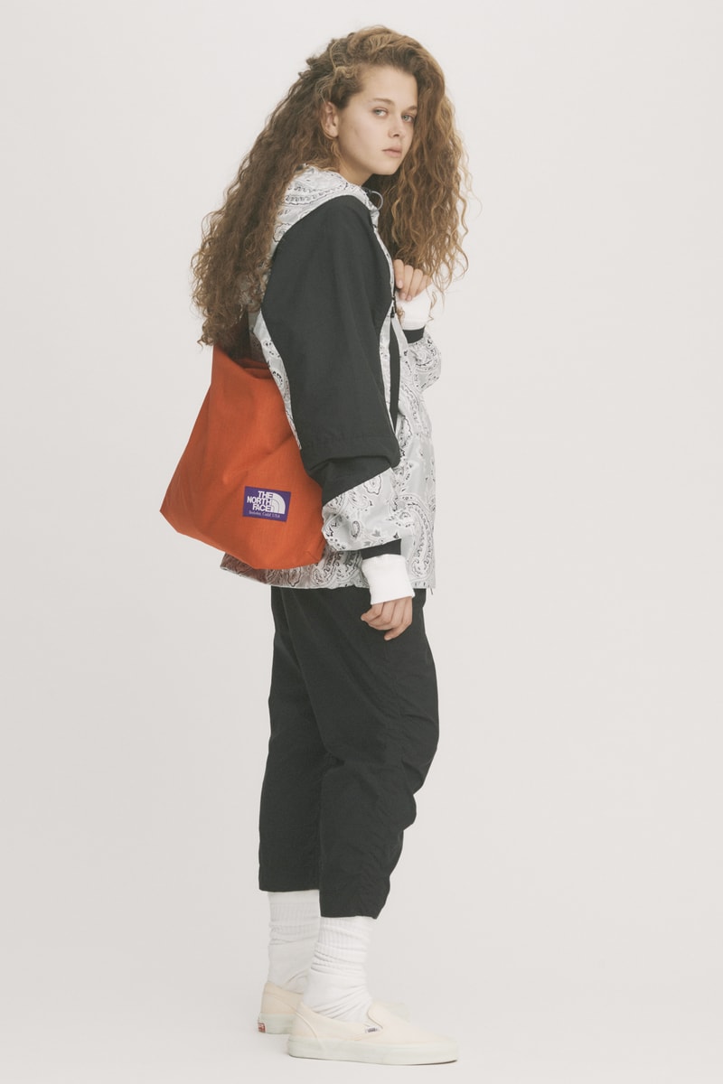 THE NORTH FACE PURPLE LABEL Spring Summer 2019 Lookbook Jacket Grey Pants Black Bag Red