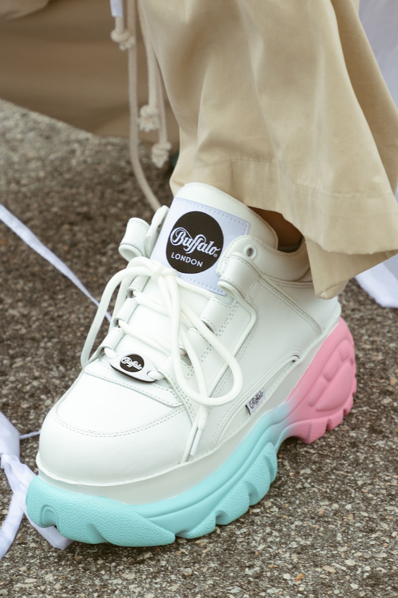 Buffalo London Pastel Gradient Sneaker HBX Exclusive Release Shoe Platform Pink Blue 