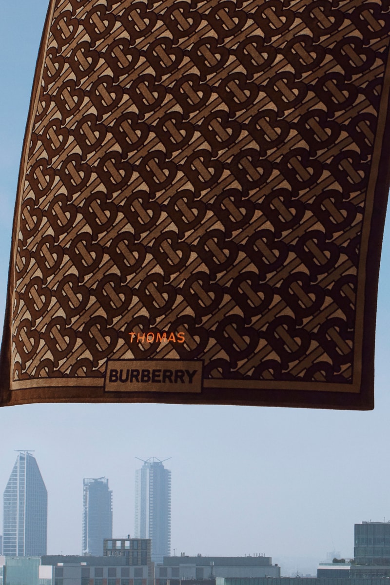 Burberry B Series Monogram Print Towel Brown Orange