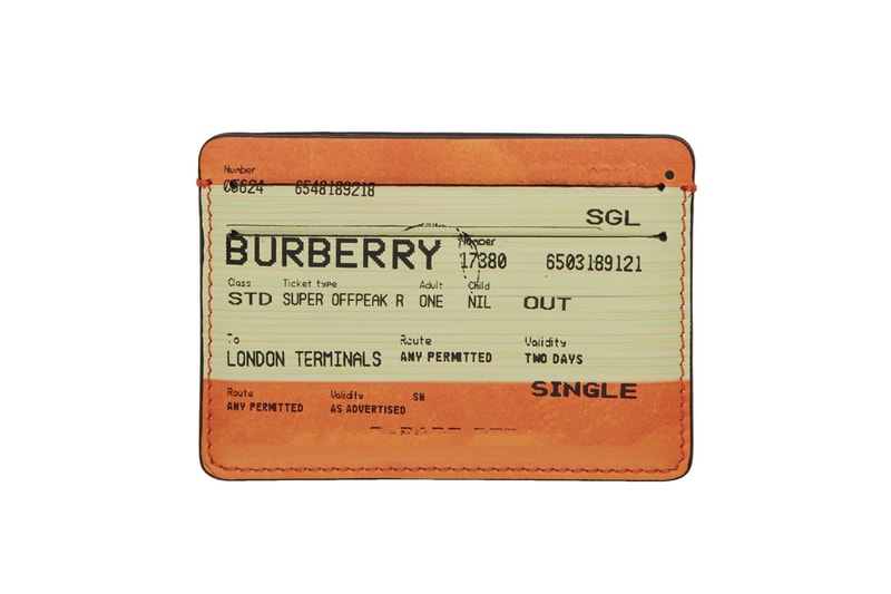 Burberry Train Ticket Wallet Accessory Release London UK Print Orange Riccardo Tisci SSENSE Buy Cardholder 