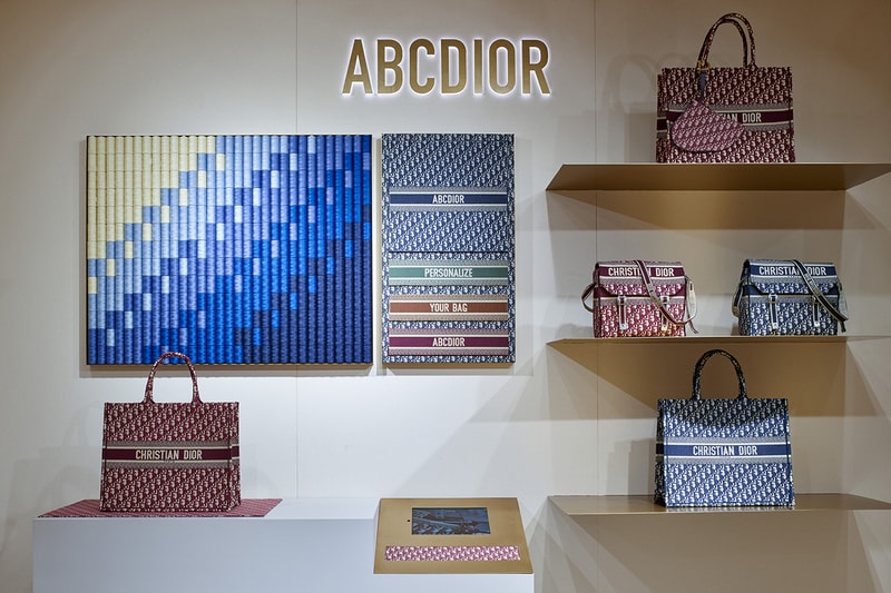 Dior ABCDior Pop Up Hong Kong Pacific Place Sneakers Oblique Book Tote Bags