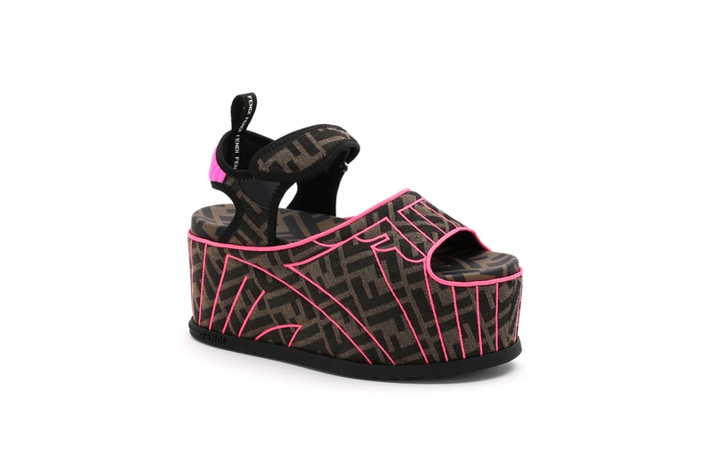 Fendi Roma Amour Capsule Collection Platform Sandal Brown Pink