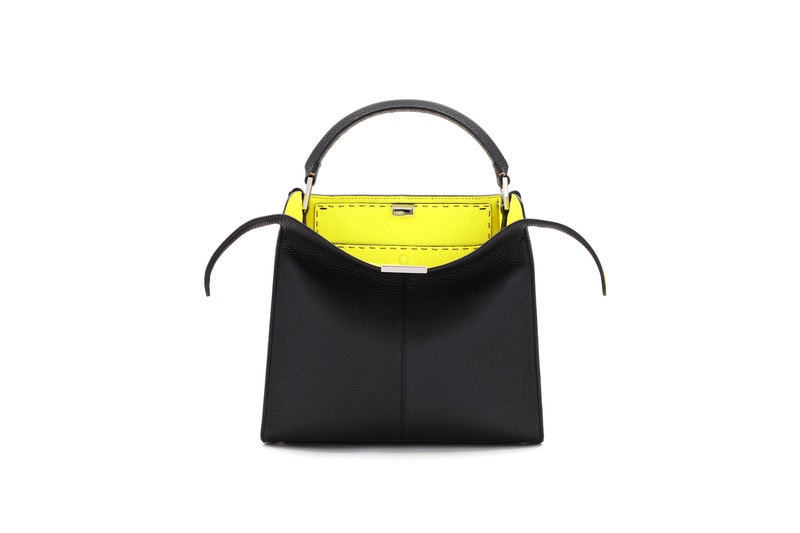 Fendi Roma Amour Capsule Collection Top Handle Bag Black Yellow