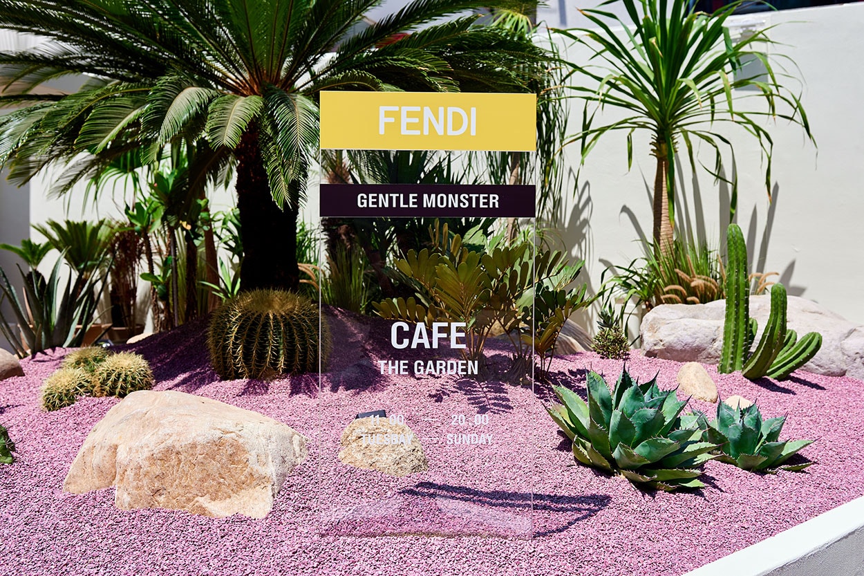 Gentle Monster x Fendi Sunglasses Capsule Collection Seoul Pop Up Garden Cafe