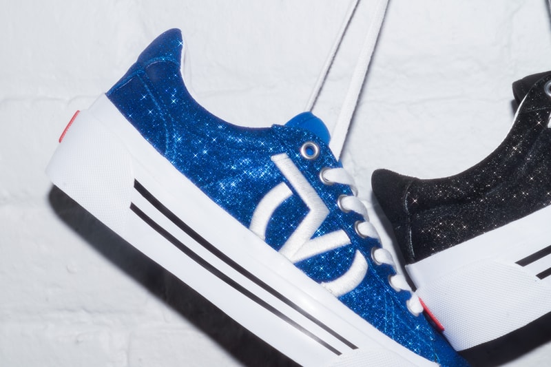 Vans Sid NI Retro Sneaker Release Glitter Design 90s Shoe Streetwear Black Blue Sparkle V Logo Vintage Platform 