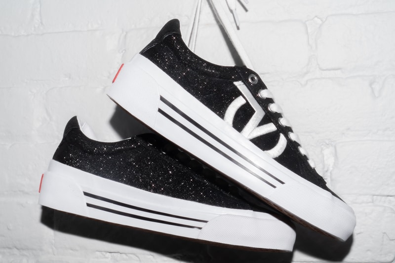 Vans Sid NI Retro Sneaker Release Glitter Design 90s Shoe Streetwear Black Blue Sparkle V Logo Vintage Platform 