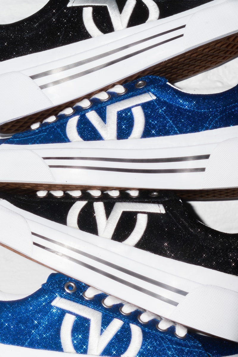 Vans Sid NI Retro Sneaker Release Glitter Design 90s Shoe Streetwear Black Blue Sparkle V Logo Vintage Platform 