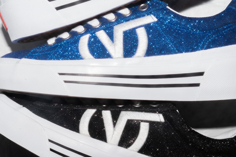 Vans Sid NI Retro Sneaker Release Glitter Design 90s Shoe Streetwear Black Blue Sparkle V Logo Vintage Platform 