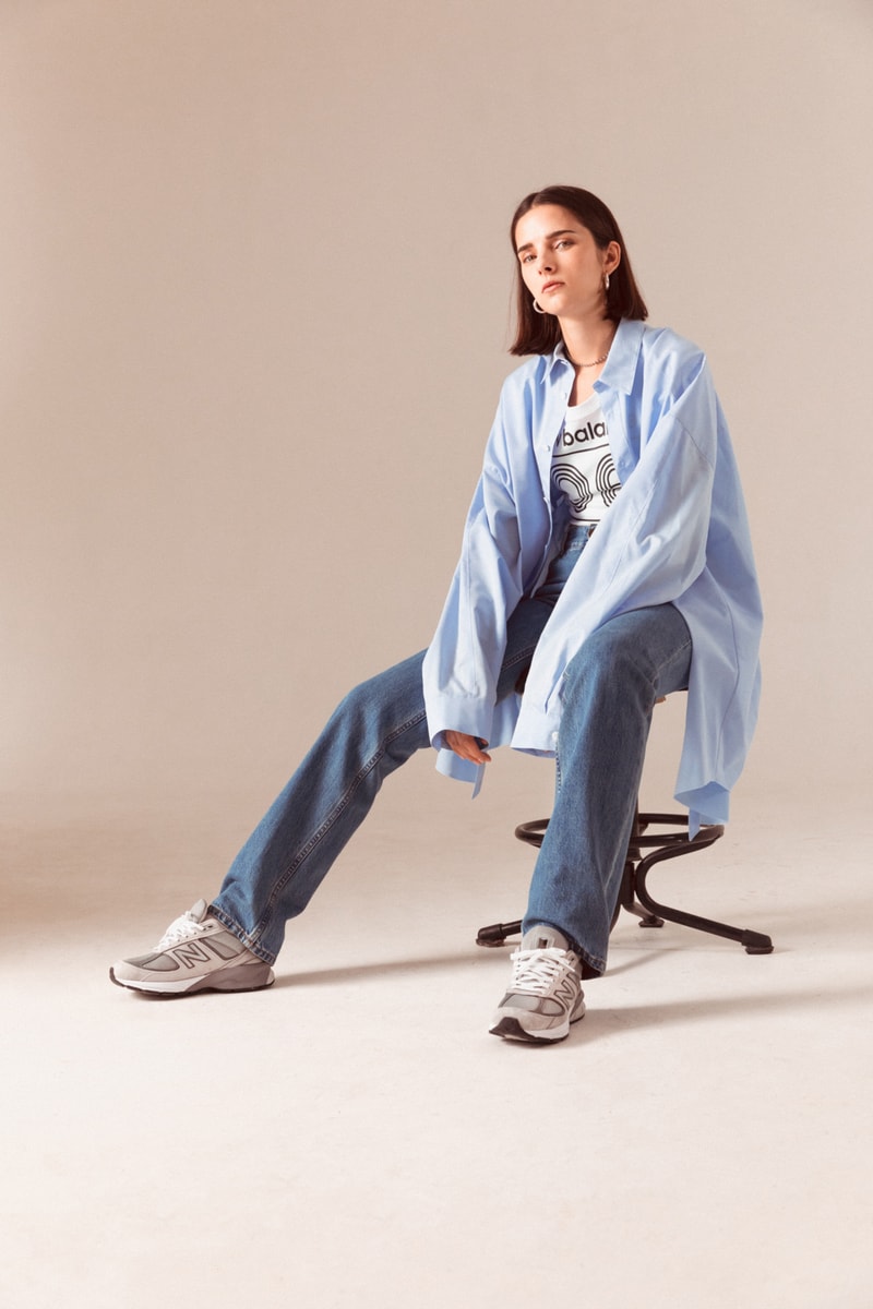 new balance 990v5 dad sneaker styling editorial jeans