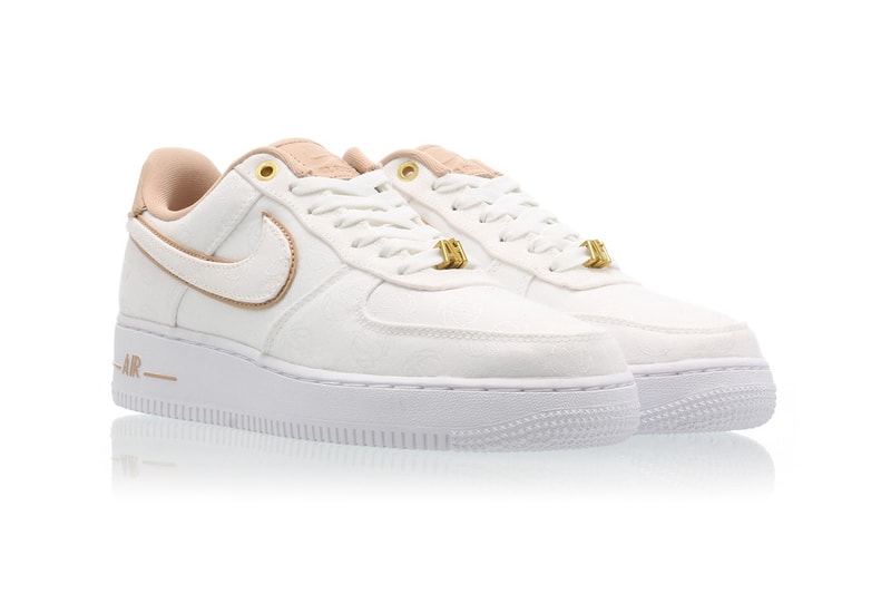 Nike Air Force 1 '07 LX in White Bio Beige Gold Hidden Basketball Womens Sneakers Trainers