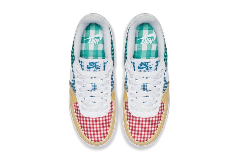 Nike Air Force 1 Gingham Pack Summer Release Color Beige Sneaker Shoe 