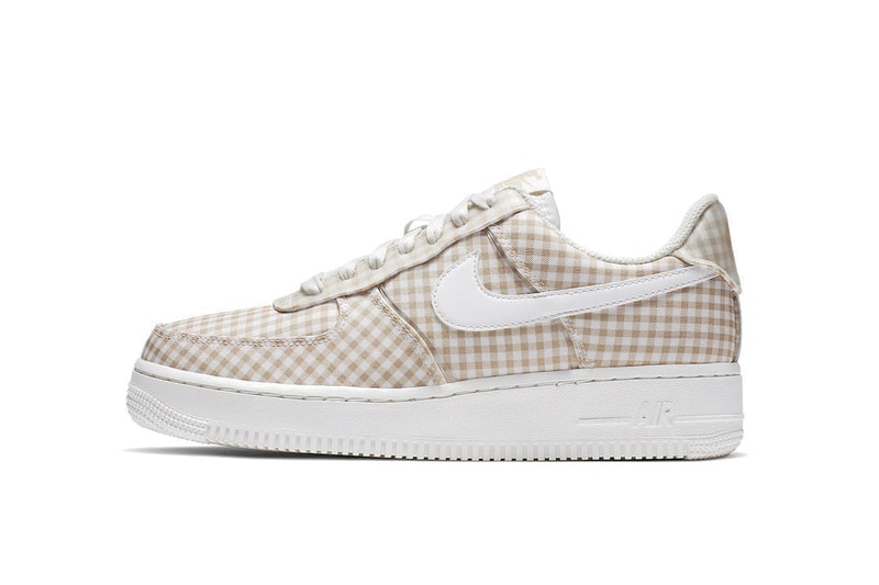Nike Air Force 1 Gingham Pack Summer Release Color Beige Sneaker Shoe 