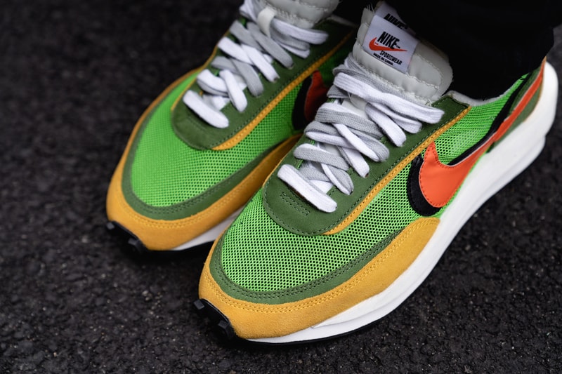 sacai x Nike LDWaffle Daybreak Collaboration Green Yellow Orange