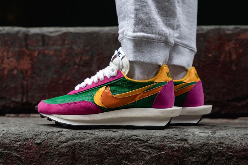 sacai x Nike LDWaffle Daybreak Collaboration Green Yellow Orange