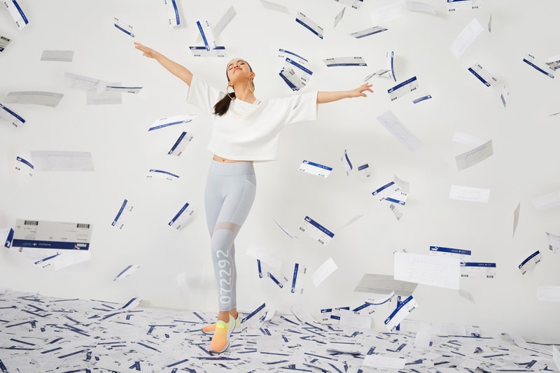 Selena Gomez x PUMA Spring Summer 2019 Collection T Shirt White Leggings Grey