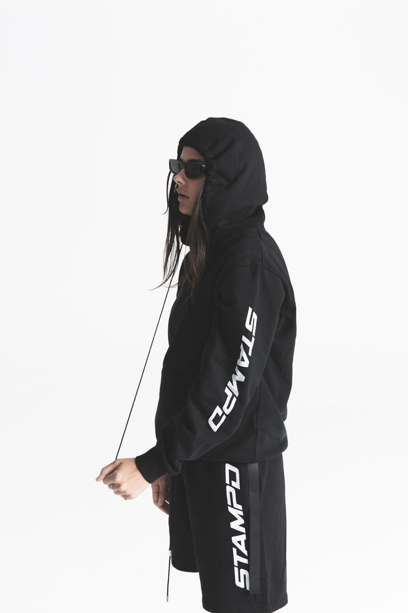 STAMPD Spring Summer 2019 Collection Logo Hoodie Shorts Black