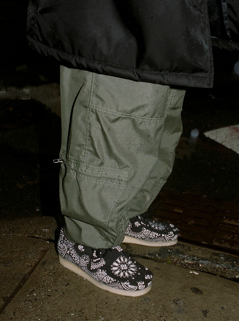Supreme Clarks Originals 2019 Summer Wallabees Wallabee Footwear Shoes Collaboration Black Paisley Pattern